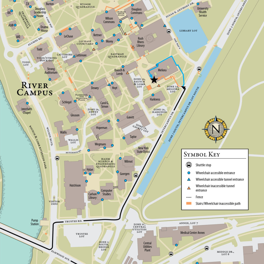 Map of University of Rochester River Campus.