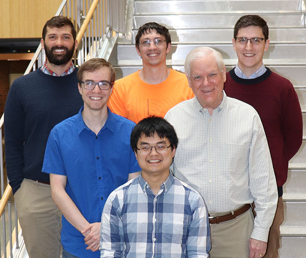 Fienup Research Group - February 2019 Left-to-right, Front-to-back: Joseph Tang, Matt Banet, Jim Fienup, Aaron Michalko, Scott Paine, Scott Will, (missing: Wes Farriss)
