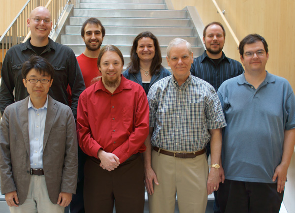 Fienup Research Group - May 2012Left to right; top to bottom: Zack DeSantis, Alex Iacchetta, Abbie Tippie, Matt Bergkoetter; Prof. Hidekazu Mimura (Visiting Scientist, U. Tokyo), Alden Jurling, Jim Fienup, Dustin Moore