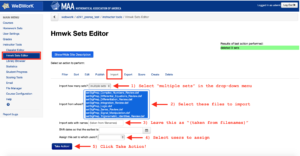 WeBWorK module import steps