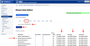 WeBWorK Updating Dates